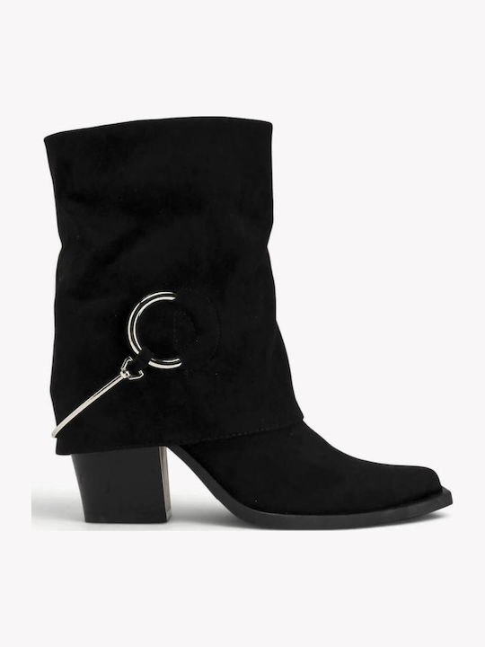 Schwarze Western-Stiefeletten mit Metallverzierung