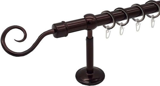 Rodeco Galerie Metalică Simplă Ø25 mm 120 cm Chocolate