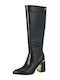 Borgel Black Leather Women's Boots