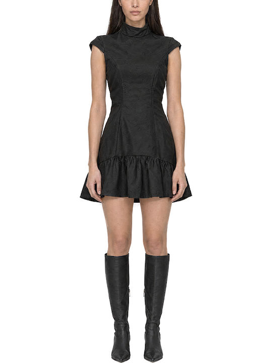 Mini-Abendkleid aus Leder Black