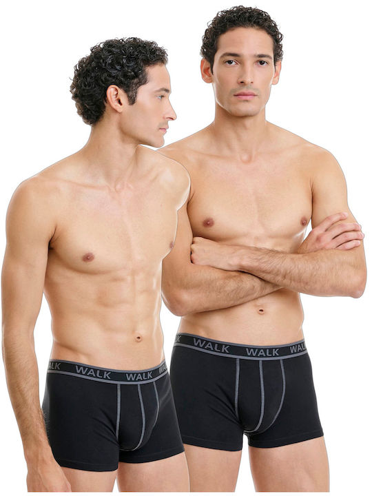 Walk Men's Black Boxers - Black 2 Pack