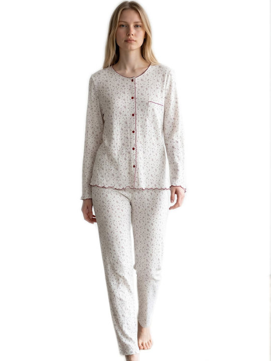Harmony Winterliches Damen-Schlafanzugset Weiß