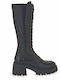 Schwarze Damenstiefel aus Leder mit Hohem Absatz