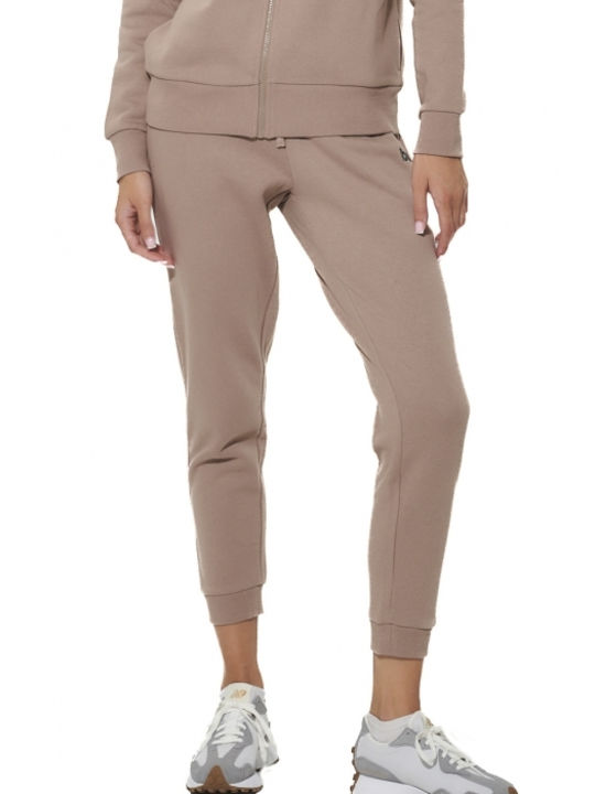 Body Action Παντελόνι Φόρμας Fleece Καφέ