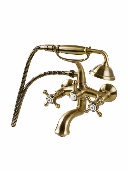 Omnires Baterie Monocomandă Retro Pentru Cadă, Termostatică, Set Complet, Bronzată