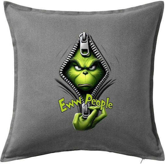 Grinch Eww People Grey Sofa Pillow 100% Cotton Filling Included 50x50cm