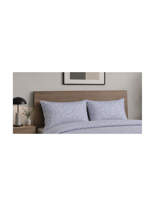 Lumora Flowers Pillowcase Set Light Blue 52x72 cm