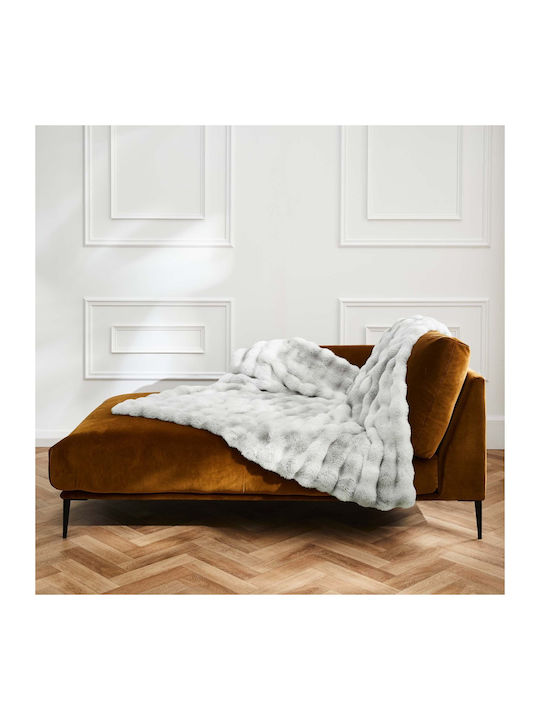 L-c Mounty Furry Sofa Blanket 125x150cm Grey