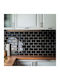 3D Wall Panels in Black Adhesive Plastic 30.5x25 cm