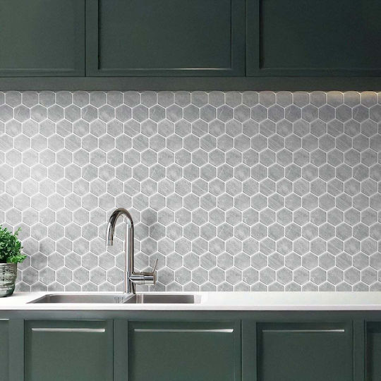 3D Wall Panels Self-Adhesive Plastic Grey 30.5x25cm
