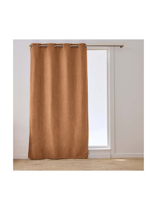 Κουρτίνα με Τρουκς L-c Isolia Camel 140x260εκ.