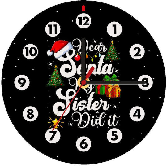 Koupakoupa Dear Santa My Sister Did It Wooden Wall Clock Ø20cm