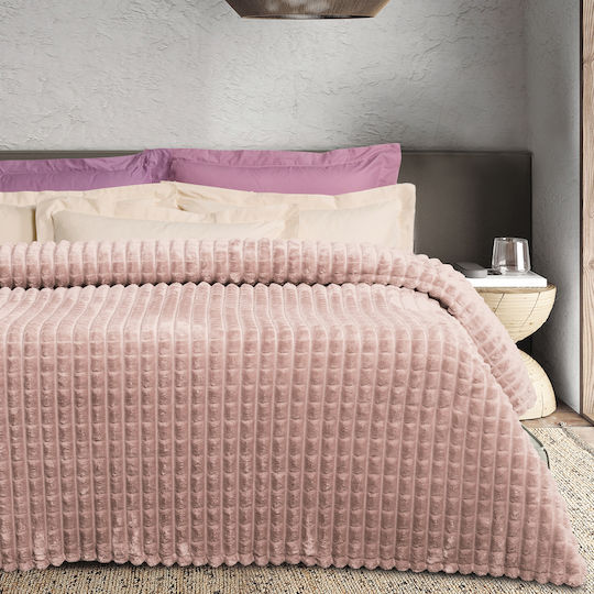 Das Home Κουβέρτα Fleece Μονή 160x220εκ. Nude