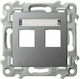 Ospel Sapphire Double Power Socket Grey