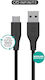 Estuff Infinite Grs Usb-c To Usb-a Cable 1m Black Recycled Plastic Super Soft