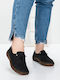 Δερμάτινα Γυναικεία Oxfords σε Μαύρο Χρώμα