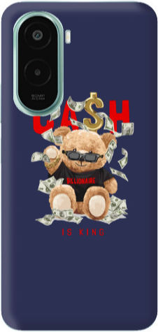 Xiaomi Poco M7 Cash Is King Dark Blue Colored Silicone TPU Case