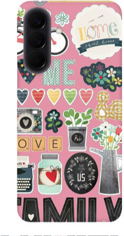 Husă din Silicon TPU Roz Samsung A57 Family Love Home Colored