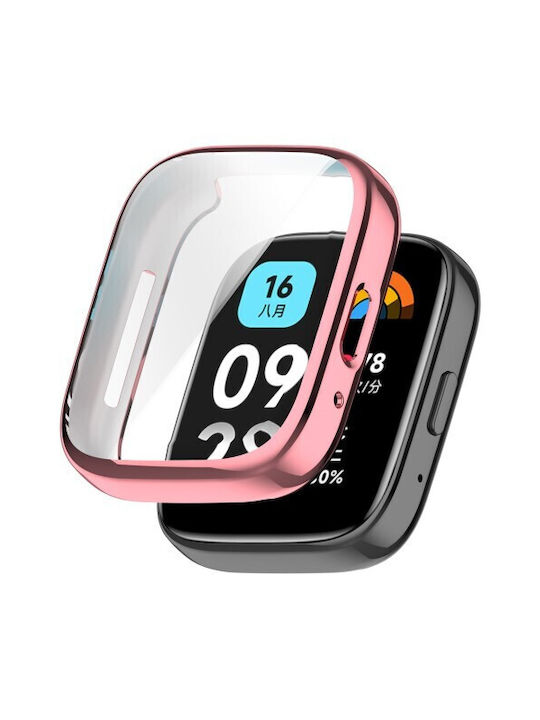 Силиконов Калъф с Електролитно Покритие Xiaomi Redmi Watch 3 Lite Watch 3 Active Розово Златисто
