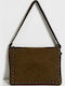 Women's Suede Shoulder Bag Tabac Brown