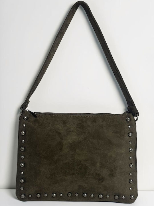 Women's Suede Shoulder Bag Dark Olive