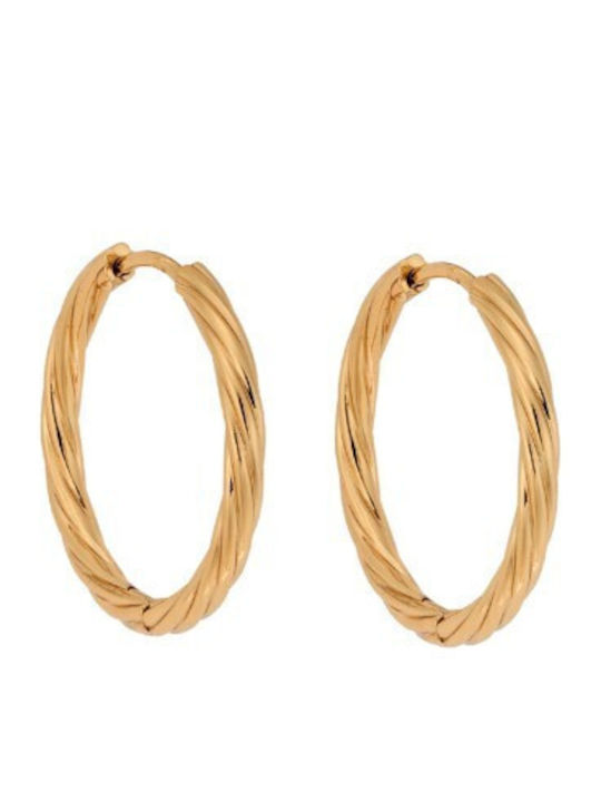 Women's Hoop Earrings Senza Gold Plated Steel