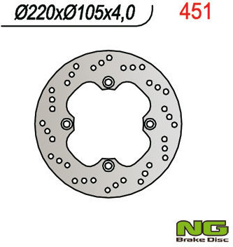 Ng Front Brake Disc Honda Scooters 125/150 220x105x4 4 Holes Ø10.5