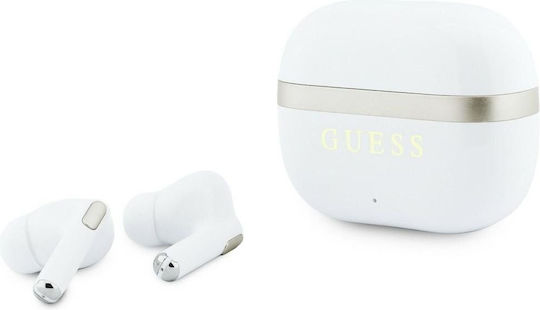Glossy Gold Lineprinted Classic Logo Earbud Bluetooth Handsfree Ακουστικά με Θήκη Φόρτισης Χρυσά