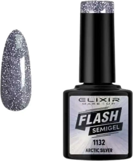Elixir Flash Ημιμόνιμο Βερνίκι Νυχιών Flash 1132 Arctic Silver 8ml