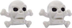 Pegas Skull Crossbones Valve Caps Nmx 2 Pcs Plastic Car Valves White Nz-kulo-wh