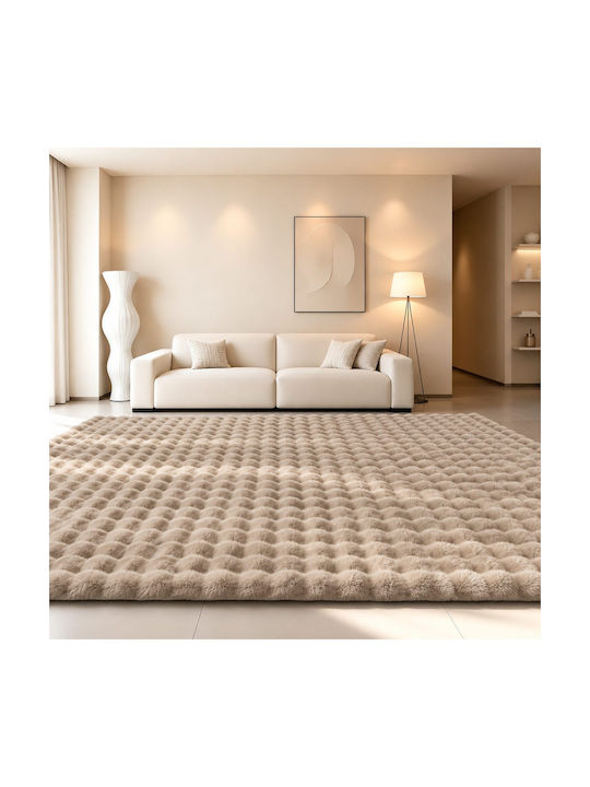 Rabbit Bubble Rechteckiger Fellteppich Camel 20...