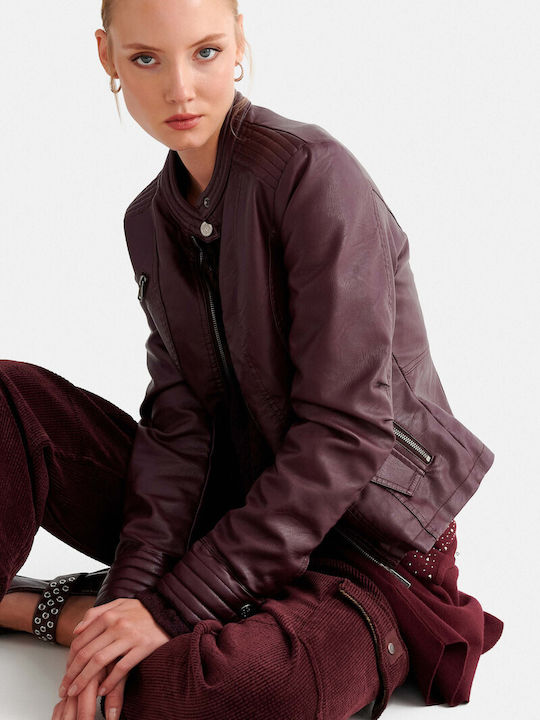 attrattivo Women's Biker Jacket Red