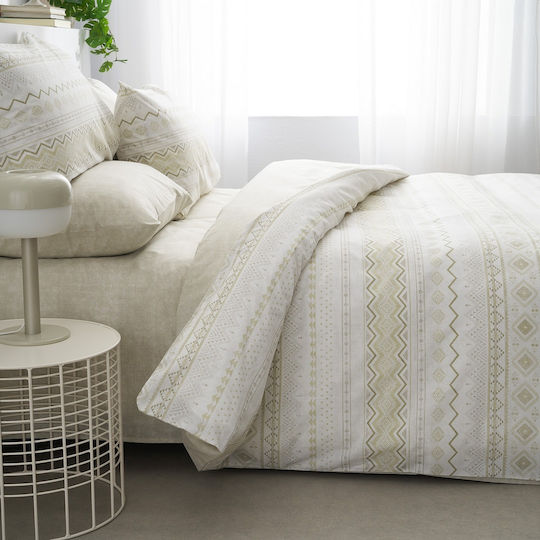 Vesta Home Elea 2-Teiliges Baumwoll-Bettwäsche-Set 200x240 cm Doppelbett mit 2 Kissenbezügen Grau 000013715