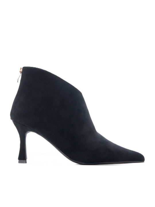 Plato Suede Γυναικεία Μποτάκια Αστραγάλου Μαυρο