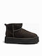 Leather Women's Ankle Boots with Fur Moka