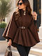 Damen Cape Braun Oversized