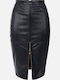 Leather Midi Skirt Black