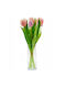 Saska Garden Blumenstrauß 7 Rosa Tulpen 31cm Dekorative Frühling