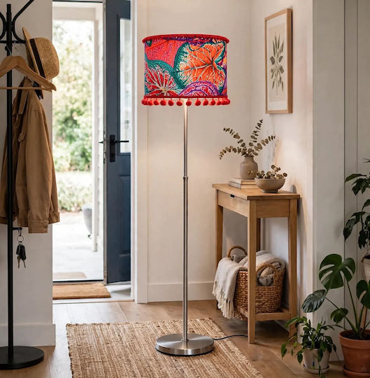 Oxygen Floor Lamp with E27 Bulb Holder Red