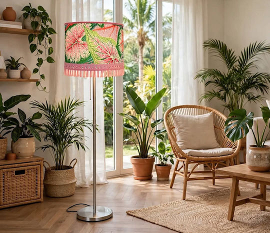 Oxygen Floor Lamp with E27 Bulb Holder Pink