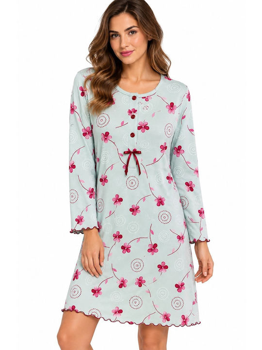 Nina Club Winter Women's Nightgown Petrol