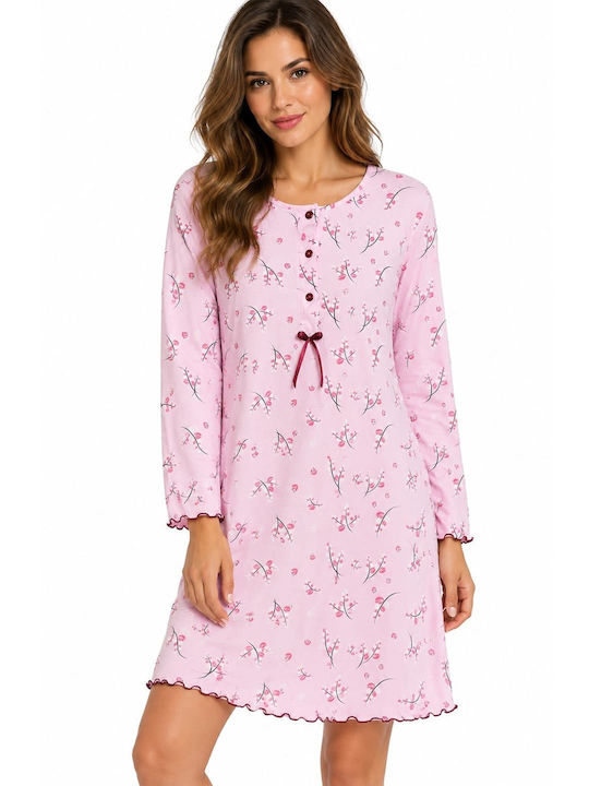 Nina Club Winter Cotton Women's Nightgown Pink ...