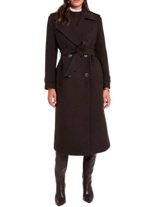 Morgan Wool Women's Coat Cafe with Buttons