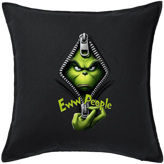 Grinch Eww People Black 100% Cotton Sofa Cushion with Filling 50x50cm