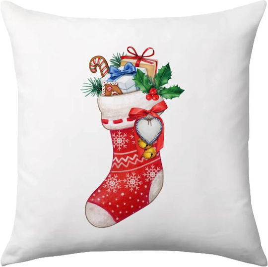 Xmas Boot Μαξιλάρι Καναπέ 40x40cm Περιέχεται Γέμισμα