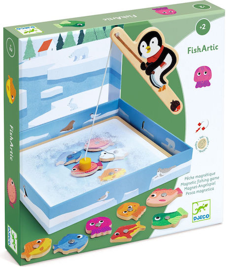 Djeco Wooden Penguin Fishing Game for Ages 2+