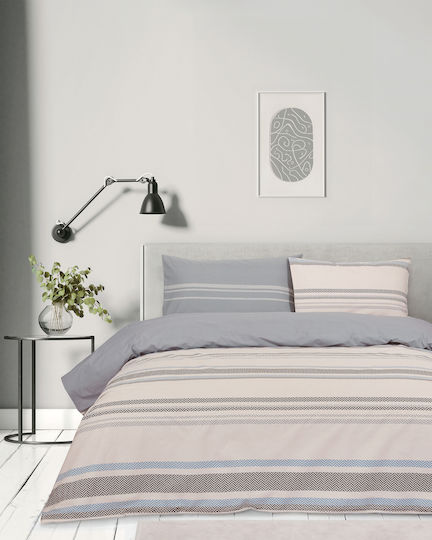 Kocoon Talon Super-Double Fitted Sheet Set 160x200+32cm Beige-Grey (4 Pieces)