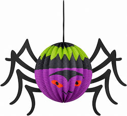 Halloween Κρεμαστό Χάρτινο Φανάρι Αράχνη 28x18 Cm