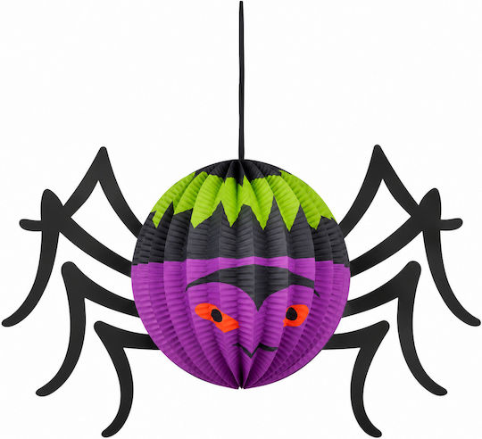Lampion Suspendat din Hârtie în Formă de Păianjen pentru Halloween 28x18 Cm