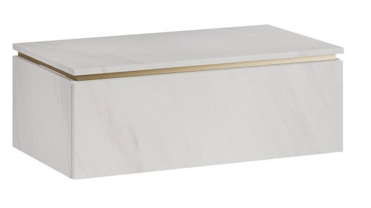 Polihome Dalmo Waschtischplatte ohne Waschbecken B80xT45,1xH28,6 cm Weiß
